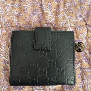 Gucci Black Embossed Leather Wallet
